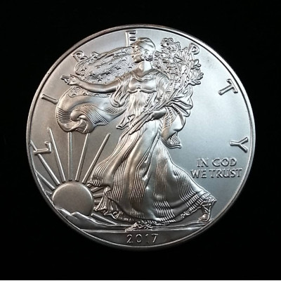 Монета 1 доллар 2017 год. США.  "Шагающая свобода". Серебро.